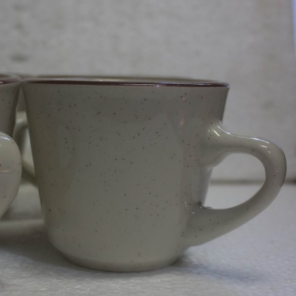 Set of 4 Brown Speckled Restaurant Ware 4 Ounce Rego Coffee Cups - Picture 11 of 11